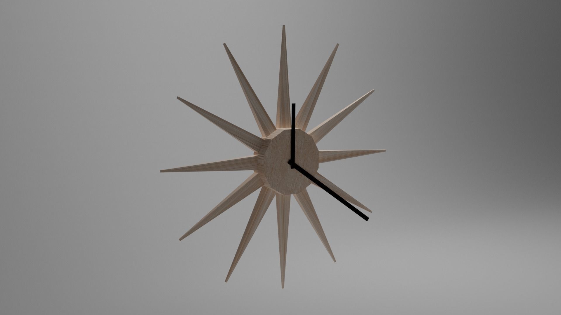 3D Modern Wall Clock Low-poly 3D model_2