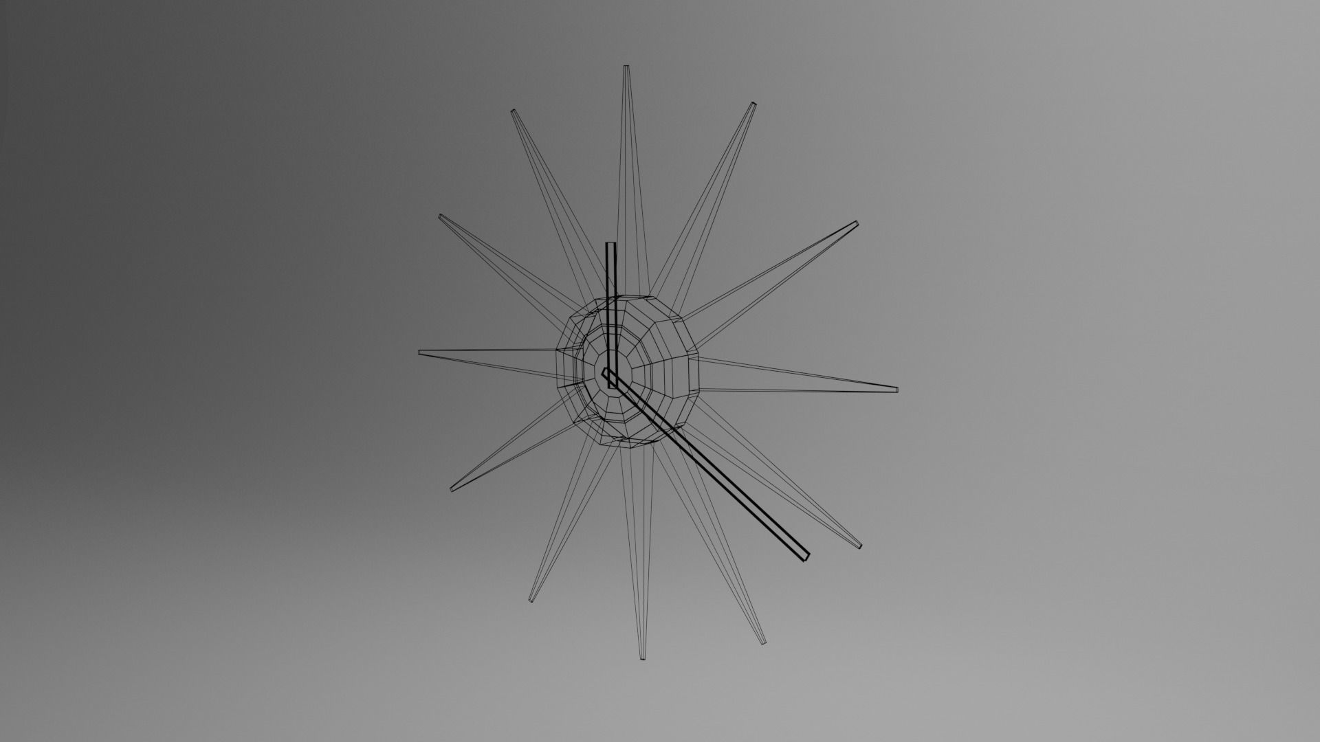 3D Modern Wall Clock Low-poly 3D model_7