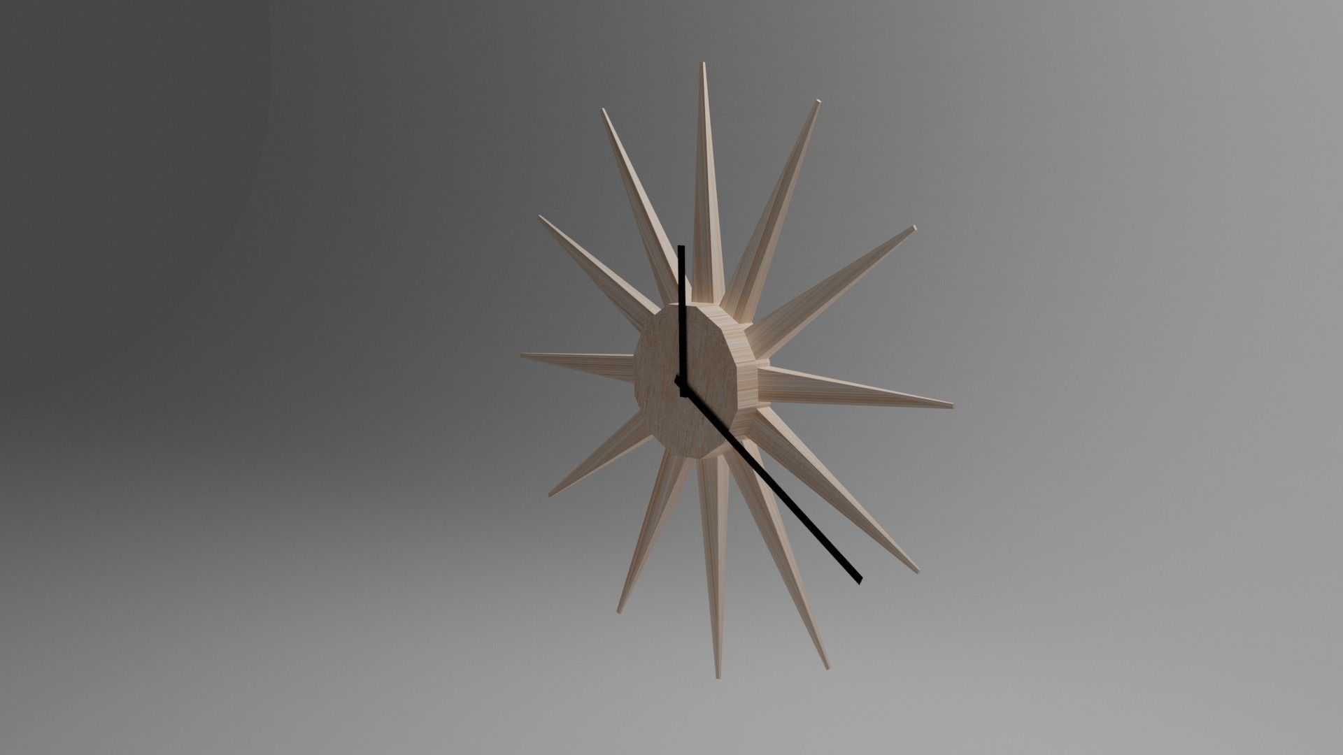 3D Modern Wall Clock Low-poly 3D model_3