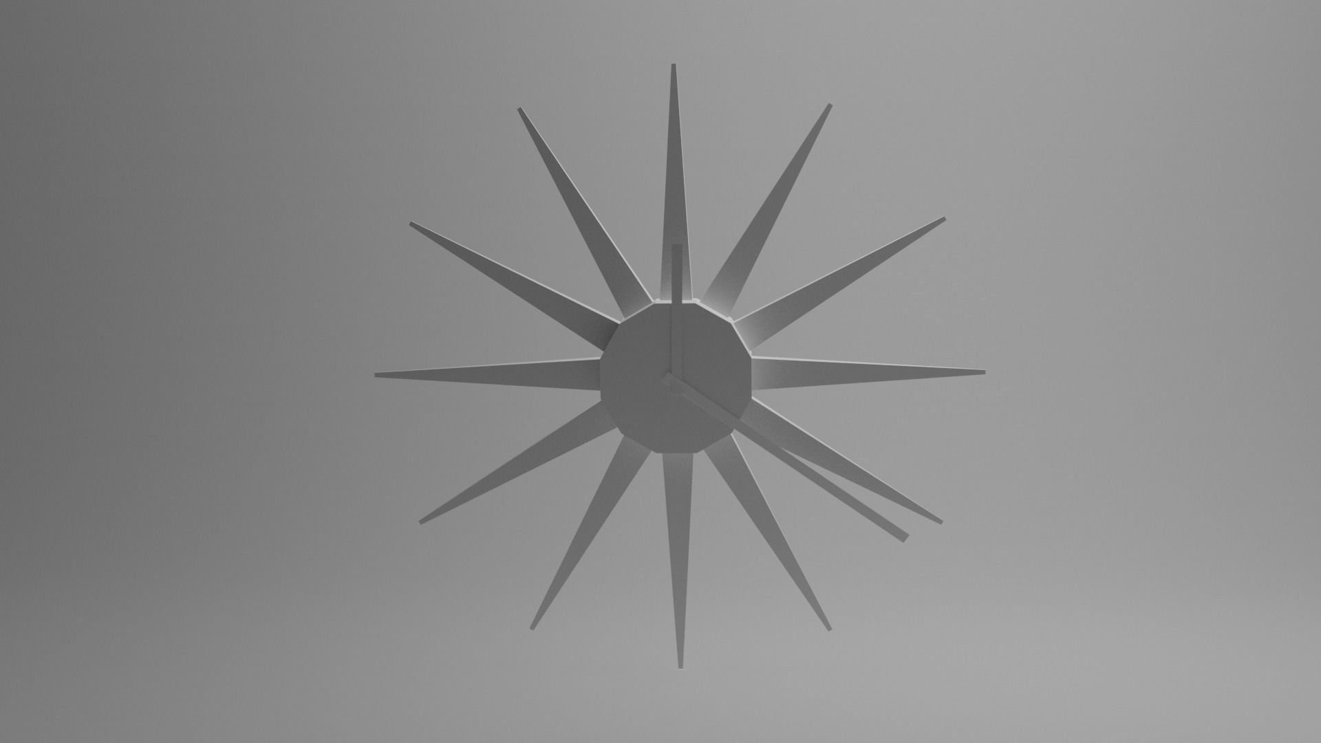 3D Modern Wall Clock Low-poly 3D model_5