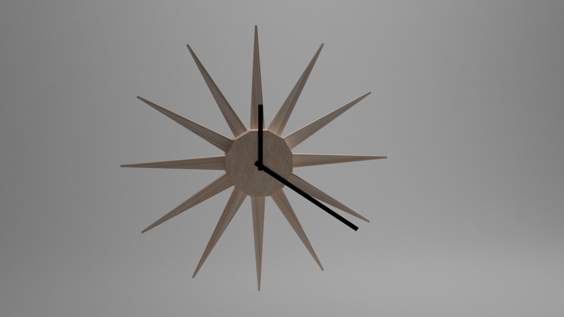 3D Modern Wall Clock Low-poly 3D model_1