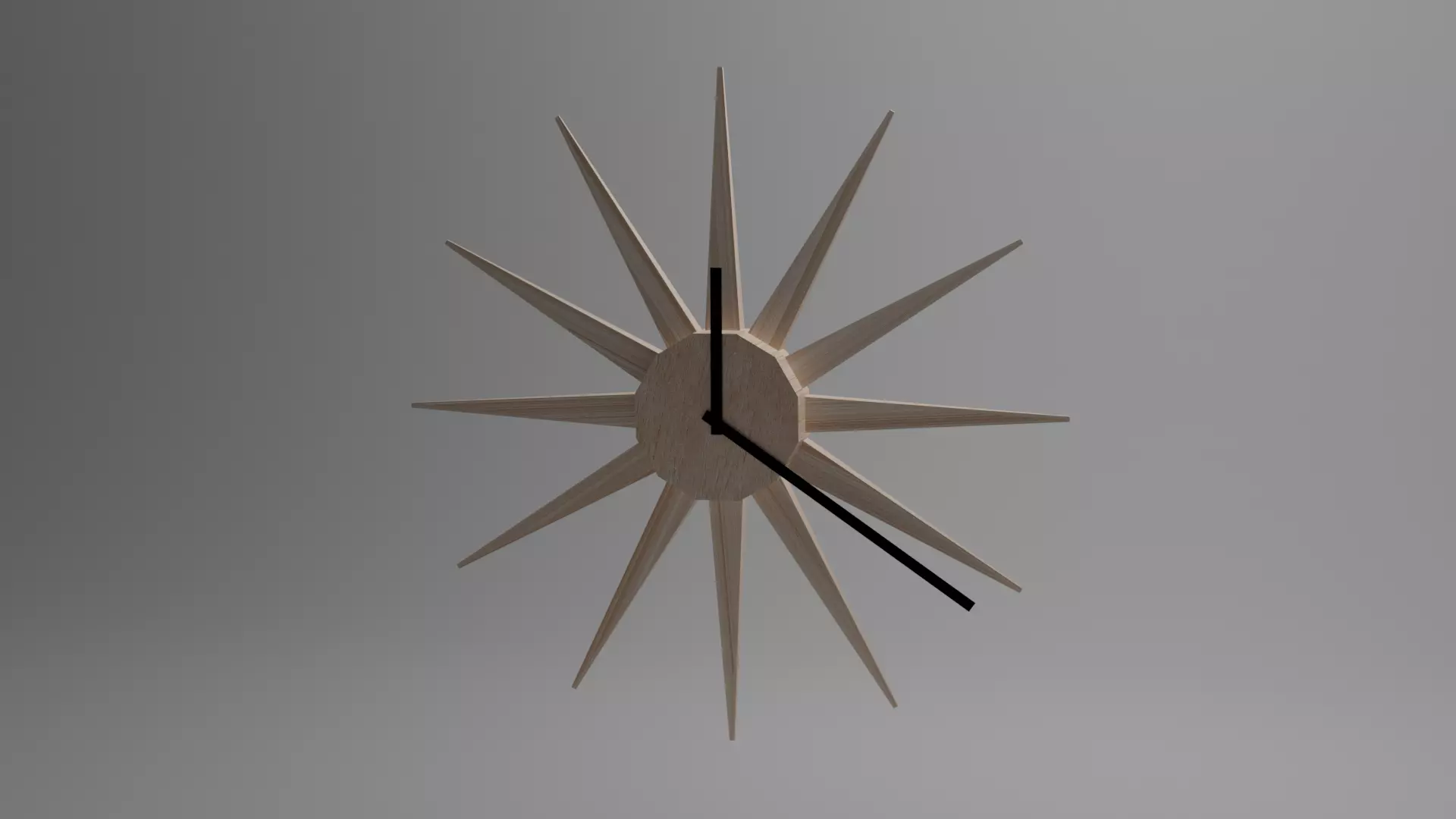 3D Modern Wall Clock Low-poly 3D model_0
