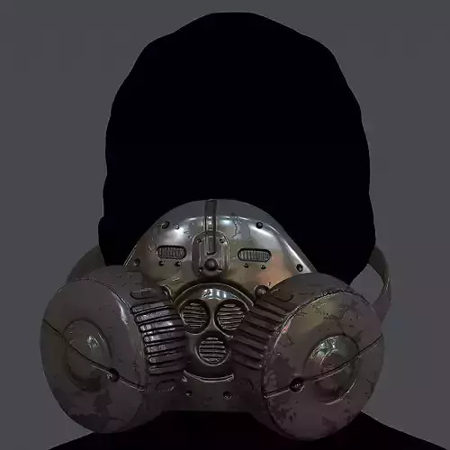 Gas mask helmet 3d model scifi Low-poly 3D model