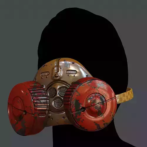 Gas mask helmet 3d model scifi Low-poly 3D model