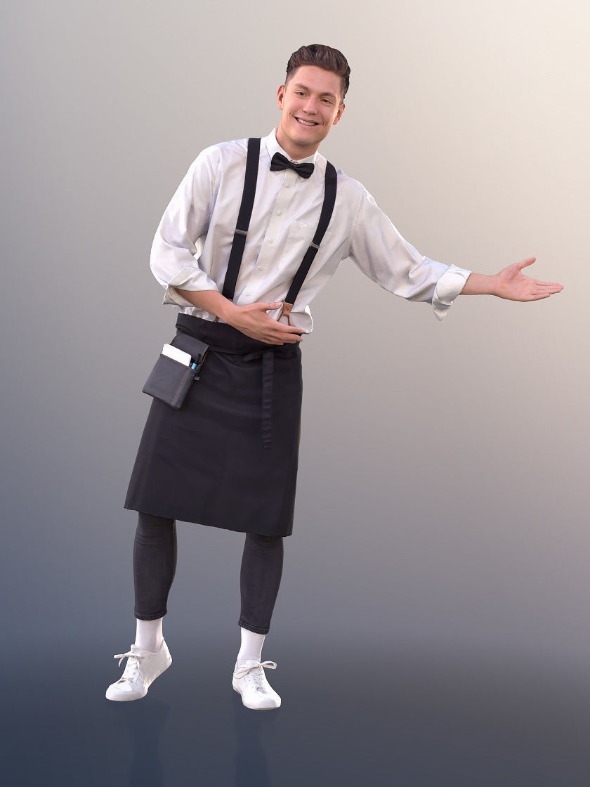 Dan 10502 - Male Bartender Pointing To Table 3D model_2