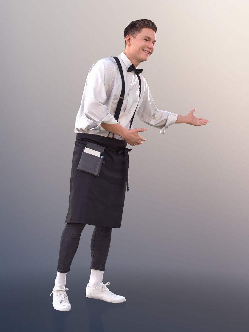 Dan 10502 - Male Bartender Pointing To Table 3D model_3