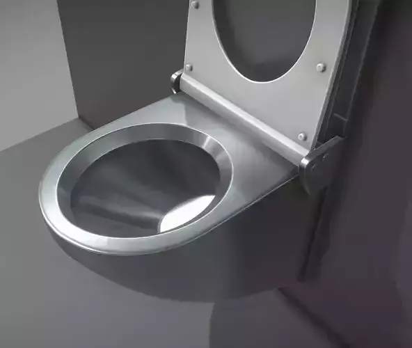 Stainless Steel WC High Poly Version 3D model