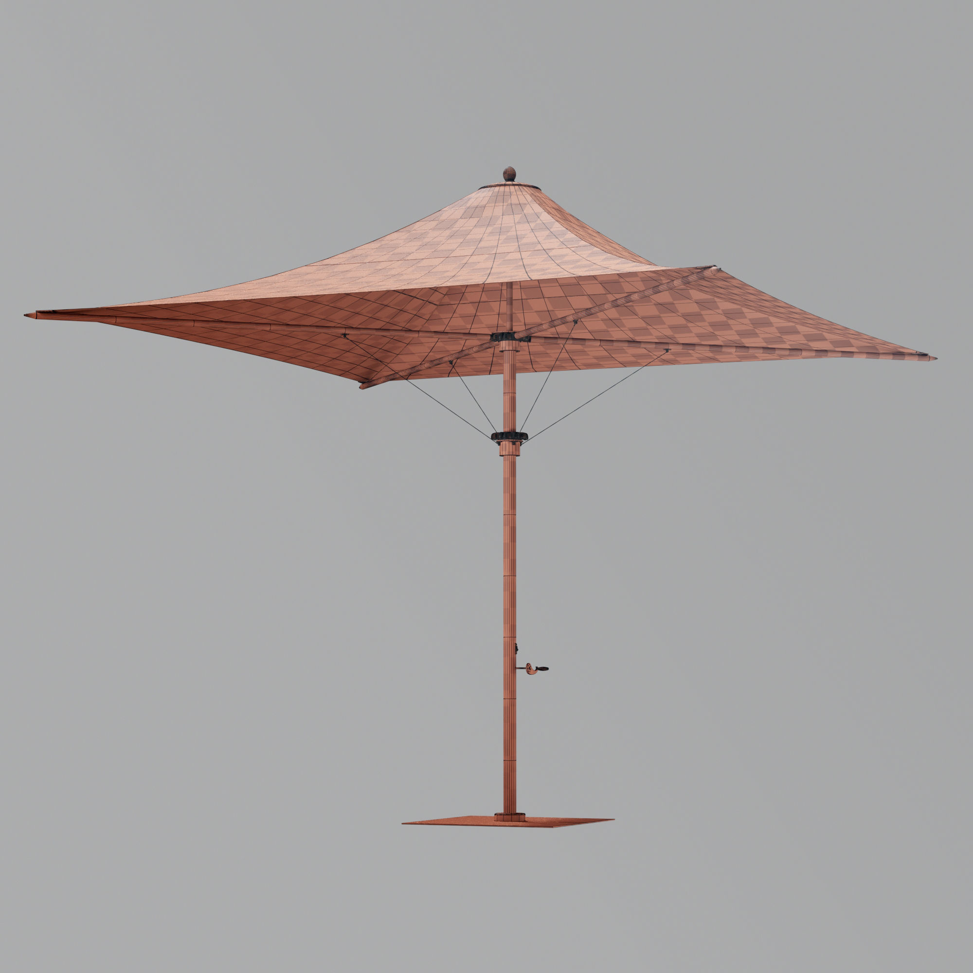 Tensile Parasol Square Shape 3D model_5
