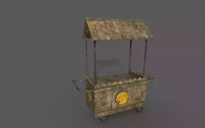 Natural old effect details texture bakery mobile wood cart No 2