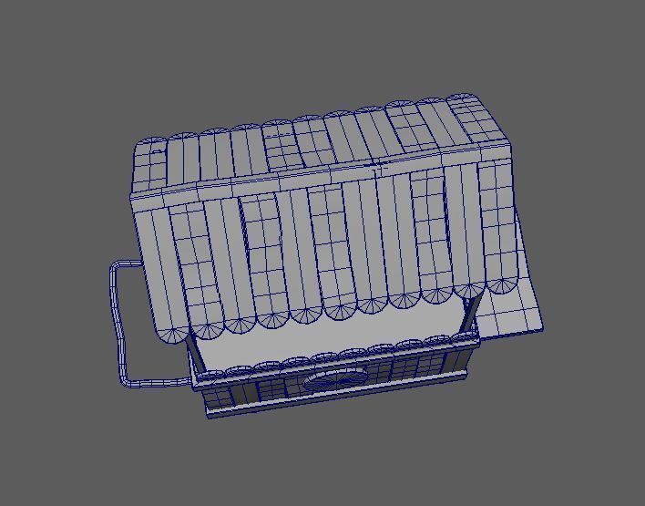 Natural old effect details texture bakery mobile wood cart No 2 Low-poly 3D model_9