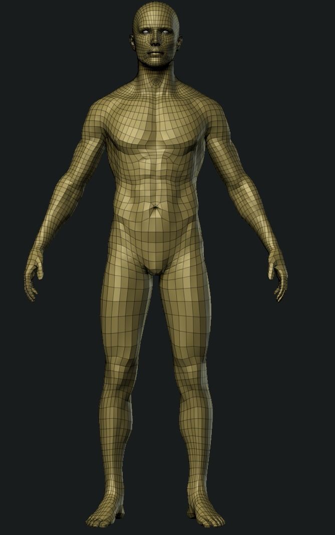 Man Detailed Basemesh 3D print model_13