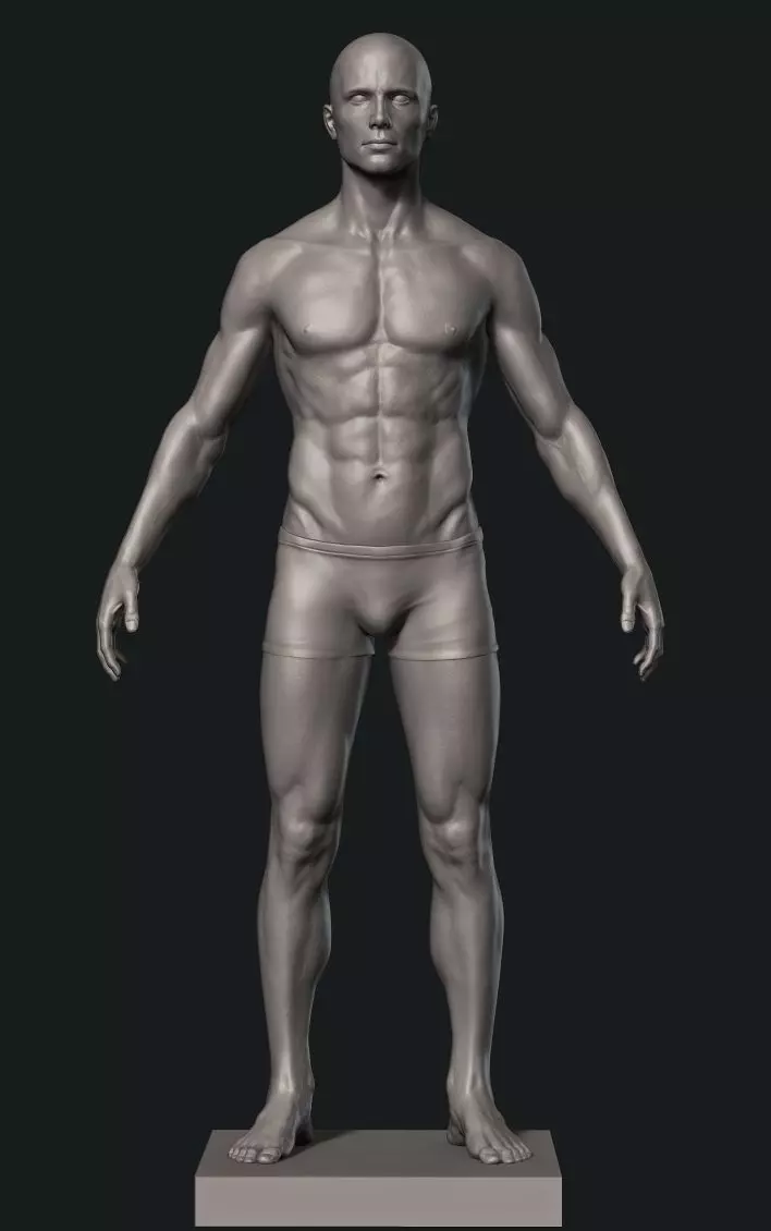 Man Detailed Basemesh 3D print model_0