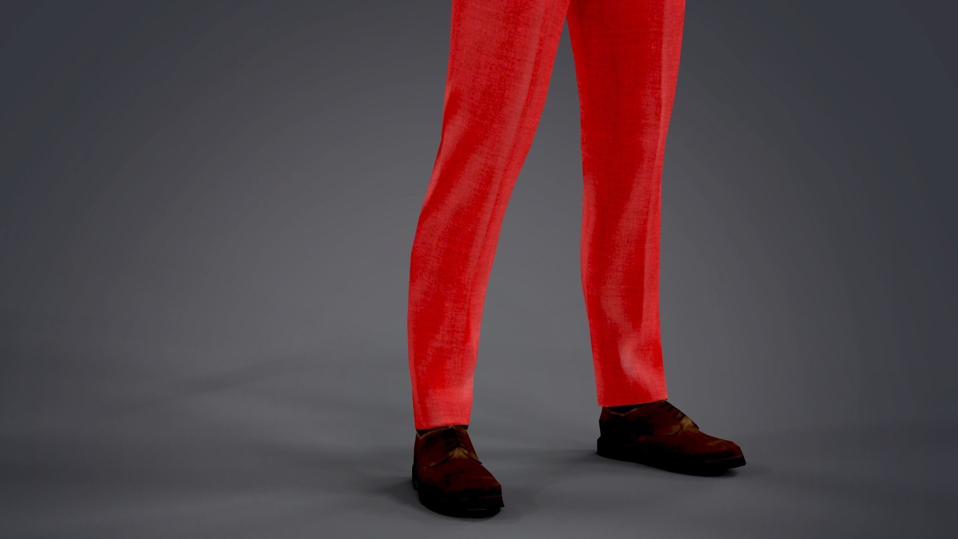 Fur Red Suit Man With Face Mask Rigged Low-poly 3D model_14