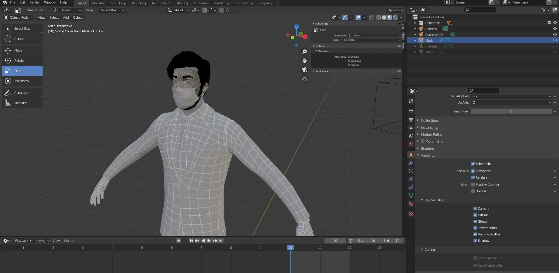 Fur Red Suit Man With Face Mask Rigged Low-poly 3D model_17