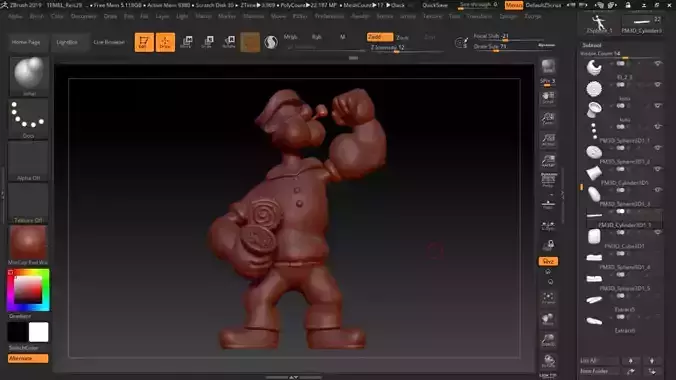 Popeye cartoon character