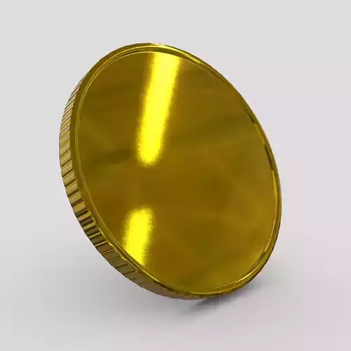 CC0 - Gold Coin Blank Free low-poly 3D model