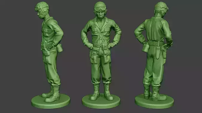 American Tank Crew unit ww2 Stand ATC1 3D print model