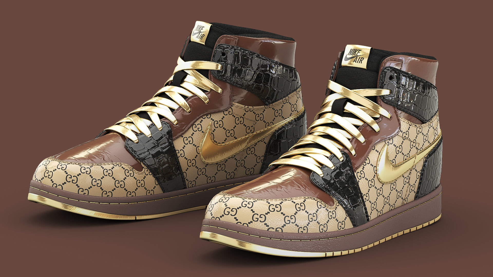 Jordan Gucci Sneakers 3D model_6