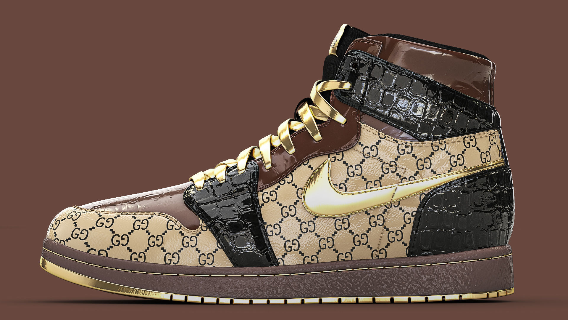 Jordan Gucci Sneakers 3D model_5