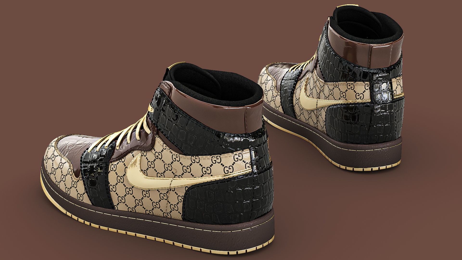 Jordan Gucci Sneakers 3D model_1
