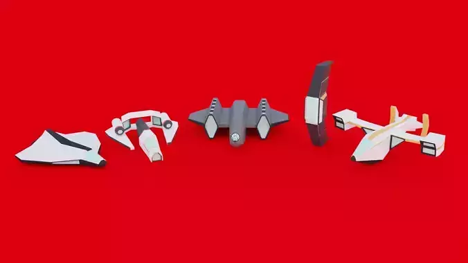 Low Poly Spaceship pack