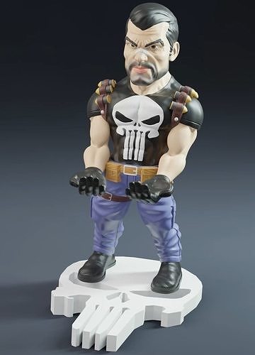 Punisher cellphone and joystick holder 3D print model