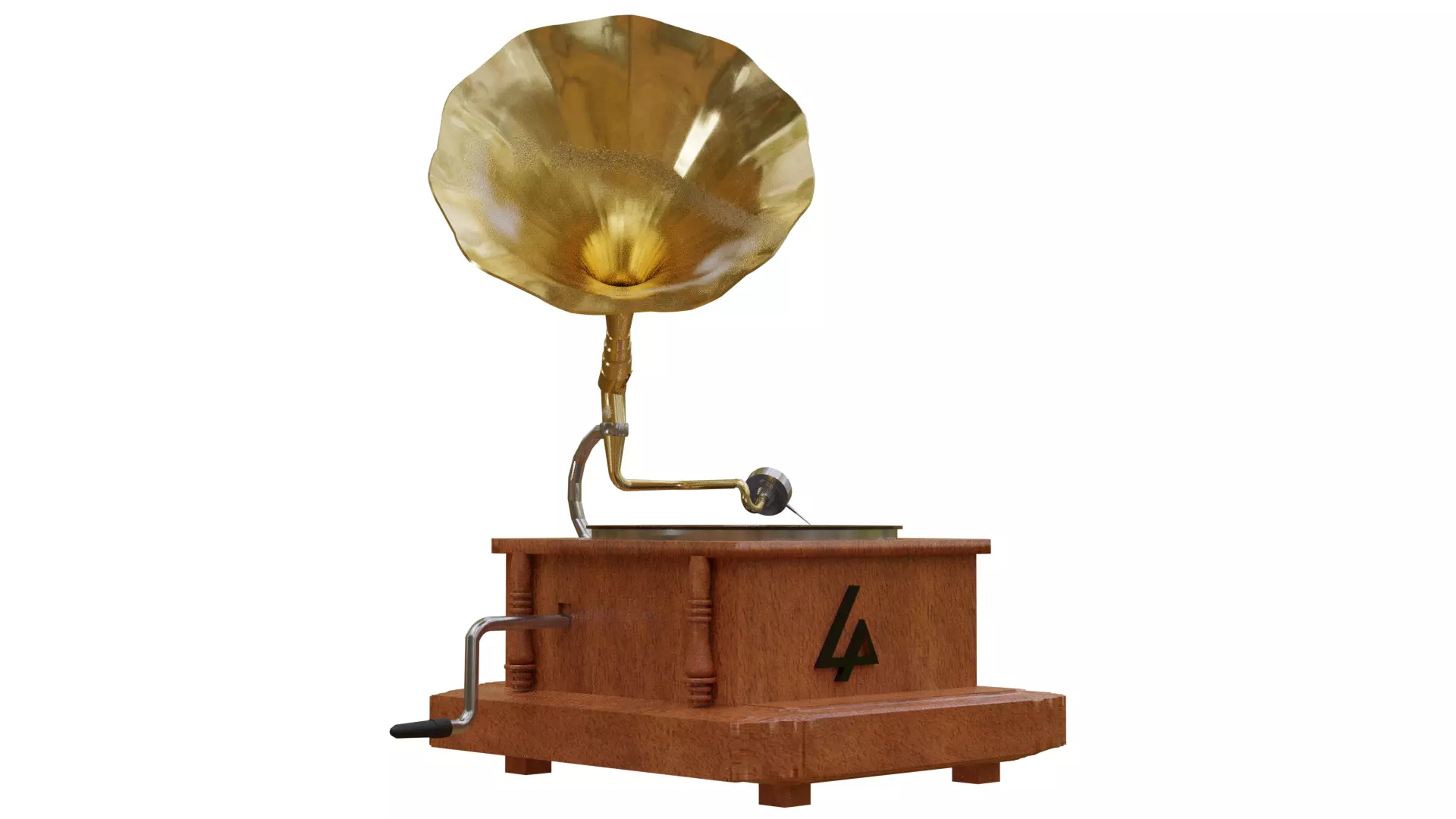 Gramophone with number four 3D model