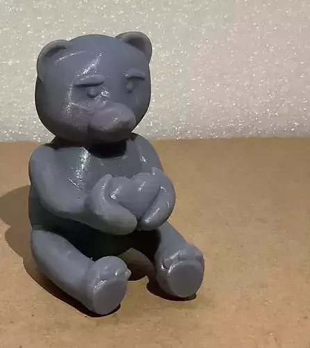 cute bear teddy with heart 3d model