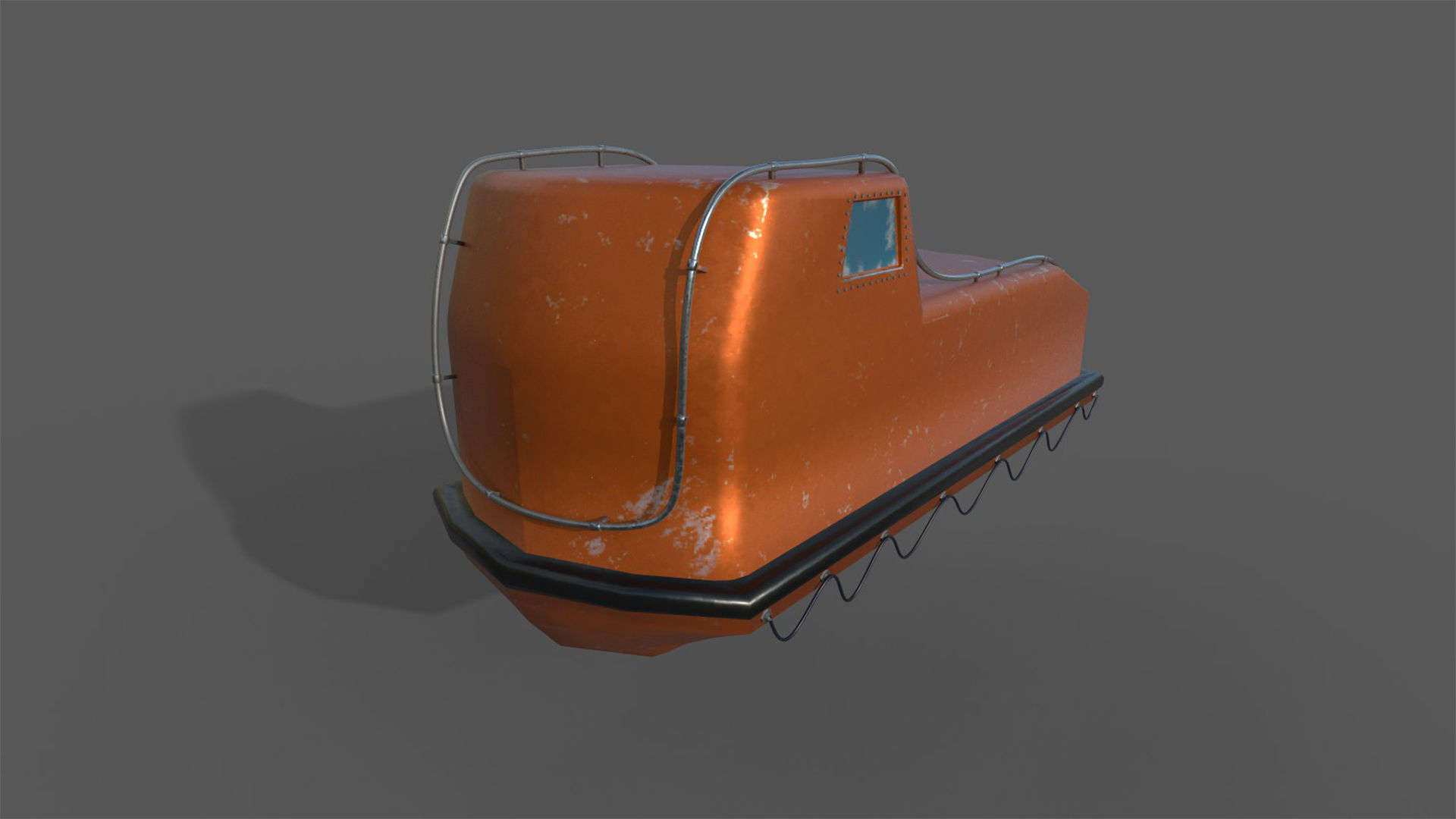Davit Life Boat 3D model_3