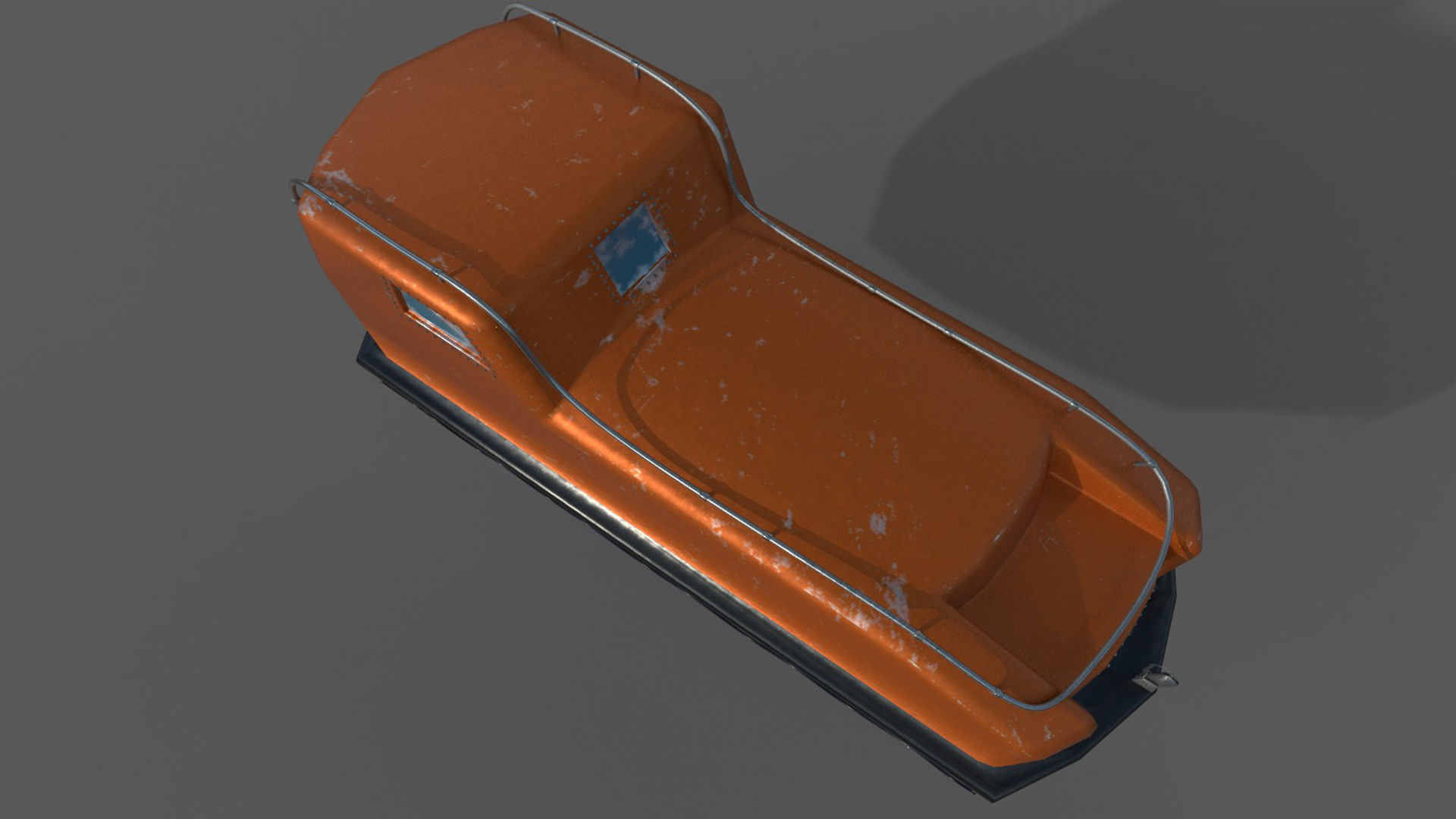 Davit Life Boat 3D model_4