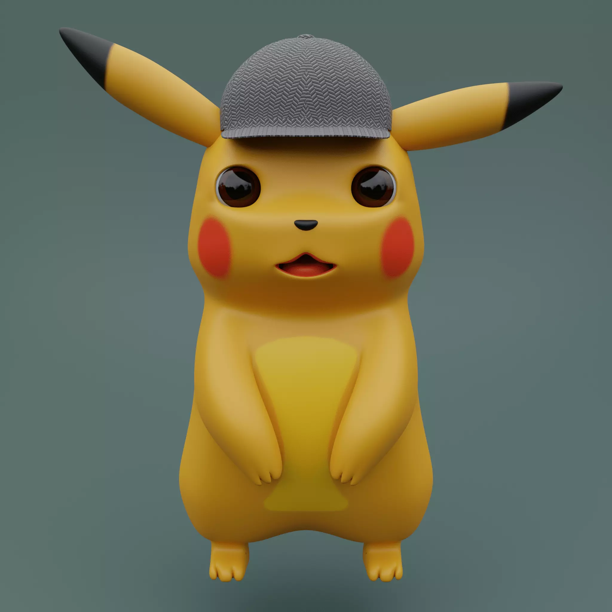 Pikachu wearing hat Low-poly 3D model