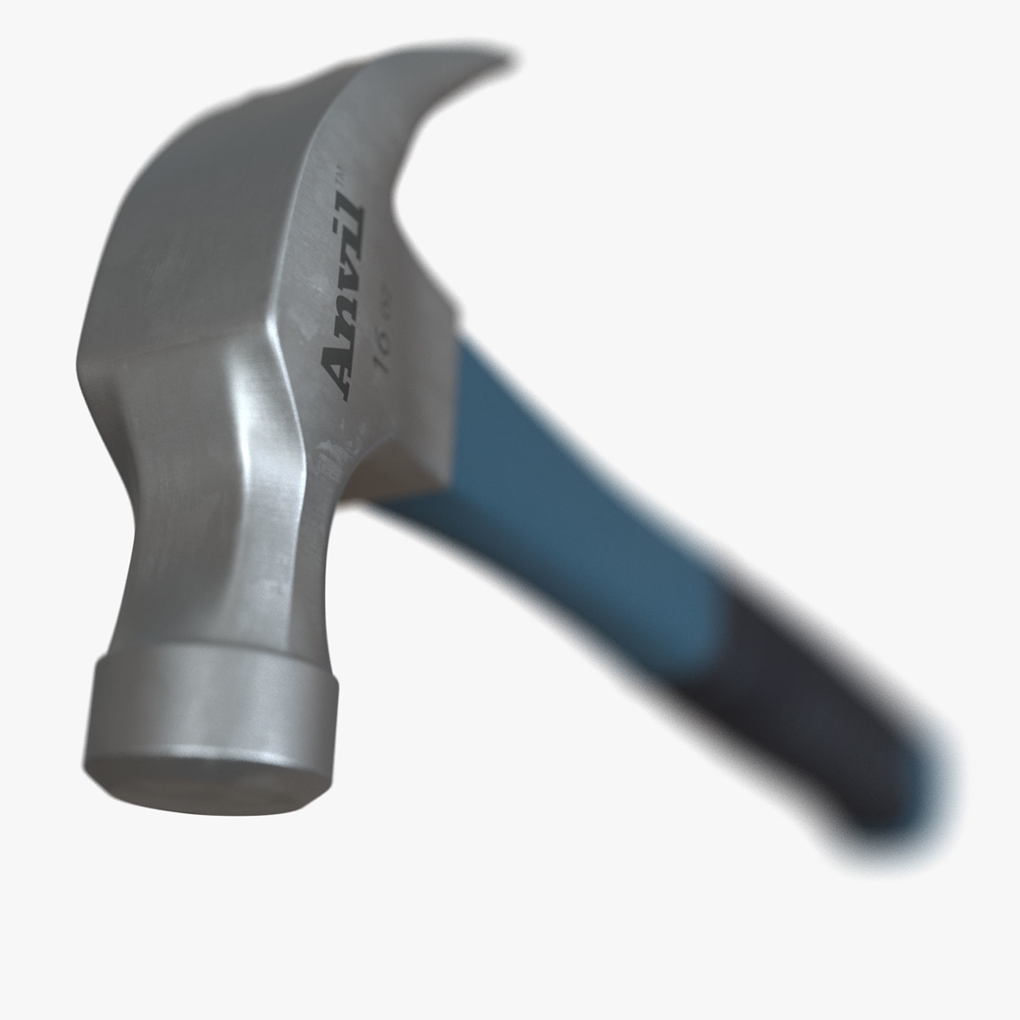 Hammer tool with handle 3D model_4