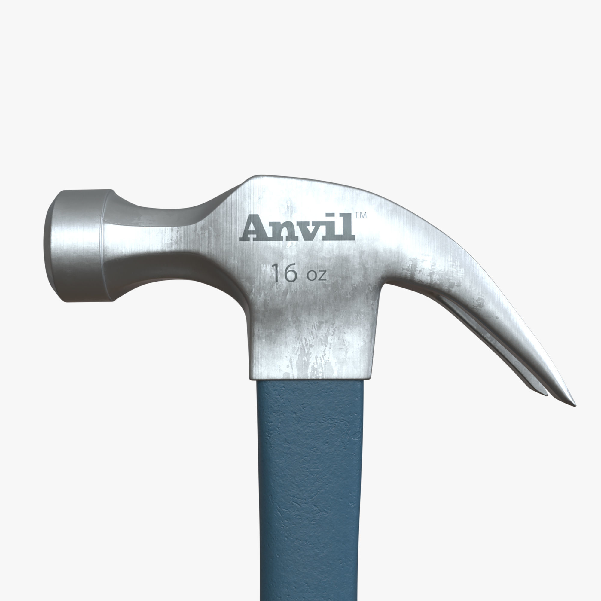Hammer tool with handle 3D model_2