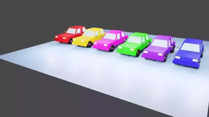 Low Poly Colourful Car