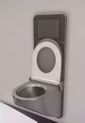 Stainless Steel WC PBR-Textured High-Poly Version  3D model