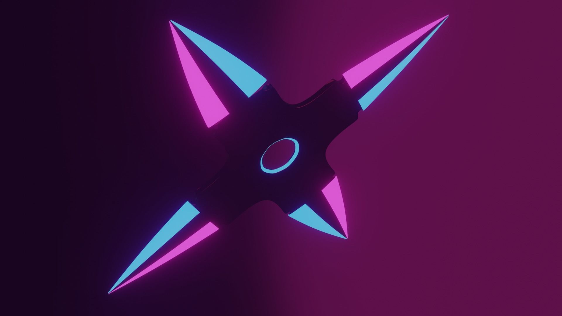 Cyberpunk Shuriken  Low-poly 3D model_1