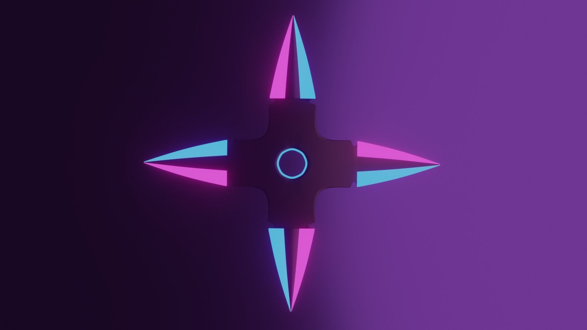 Cyberpunk Shuriken  Low-poly 3D model_2
