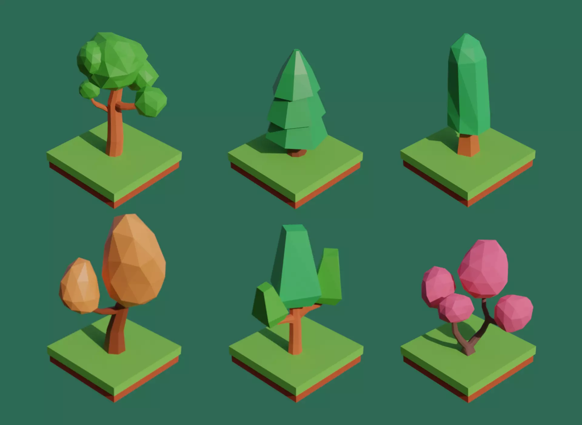3D model Low Poly Forest Trees VR / AR / low-poly | CGTrader