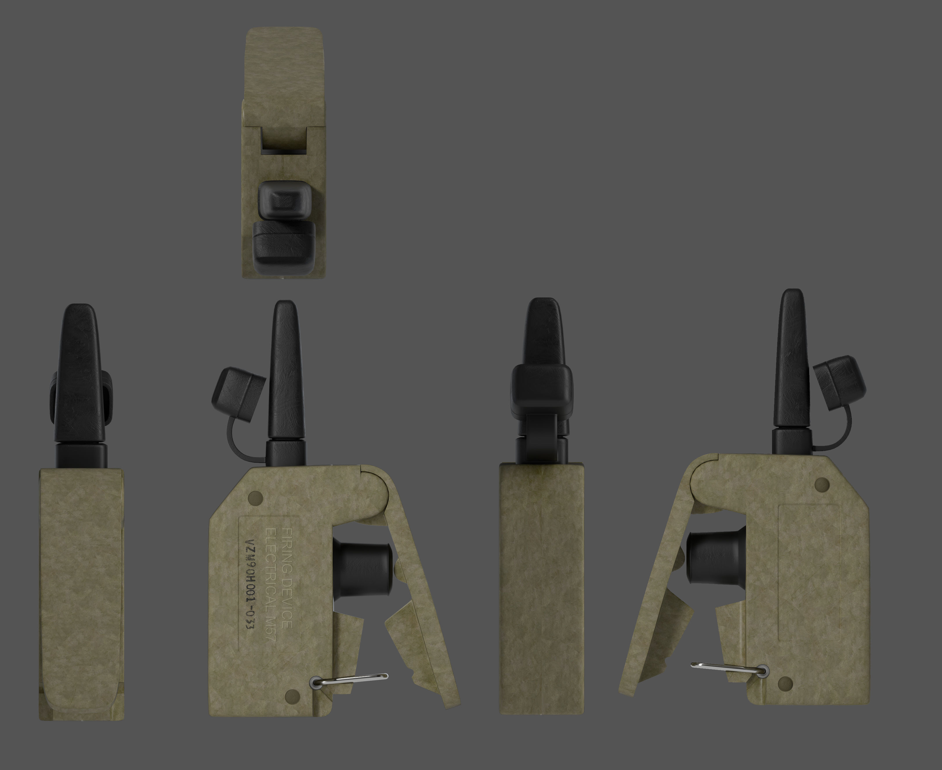 FIRING DEVICE ELECTRICAL M57 Low-poly 3D model_5