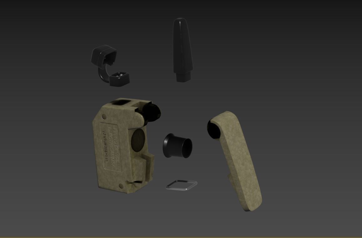 FIRING DEVICE ELECTRICAL M57 Low-poly 3D model_9