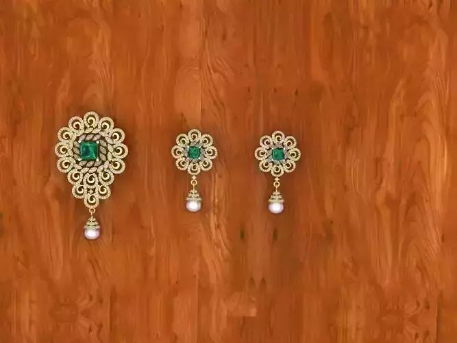 pendant set clock with flower