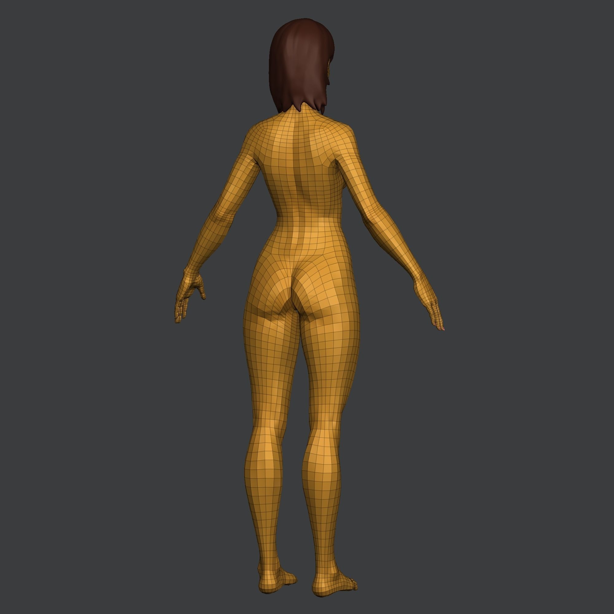 Girl base mesh 3D model_31