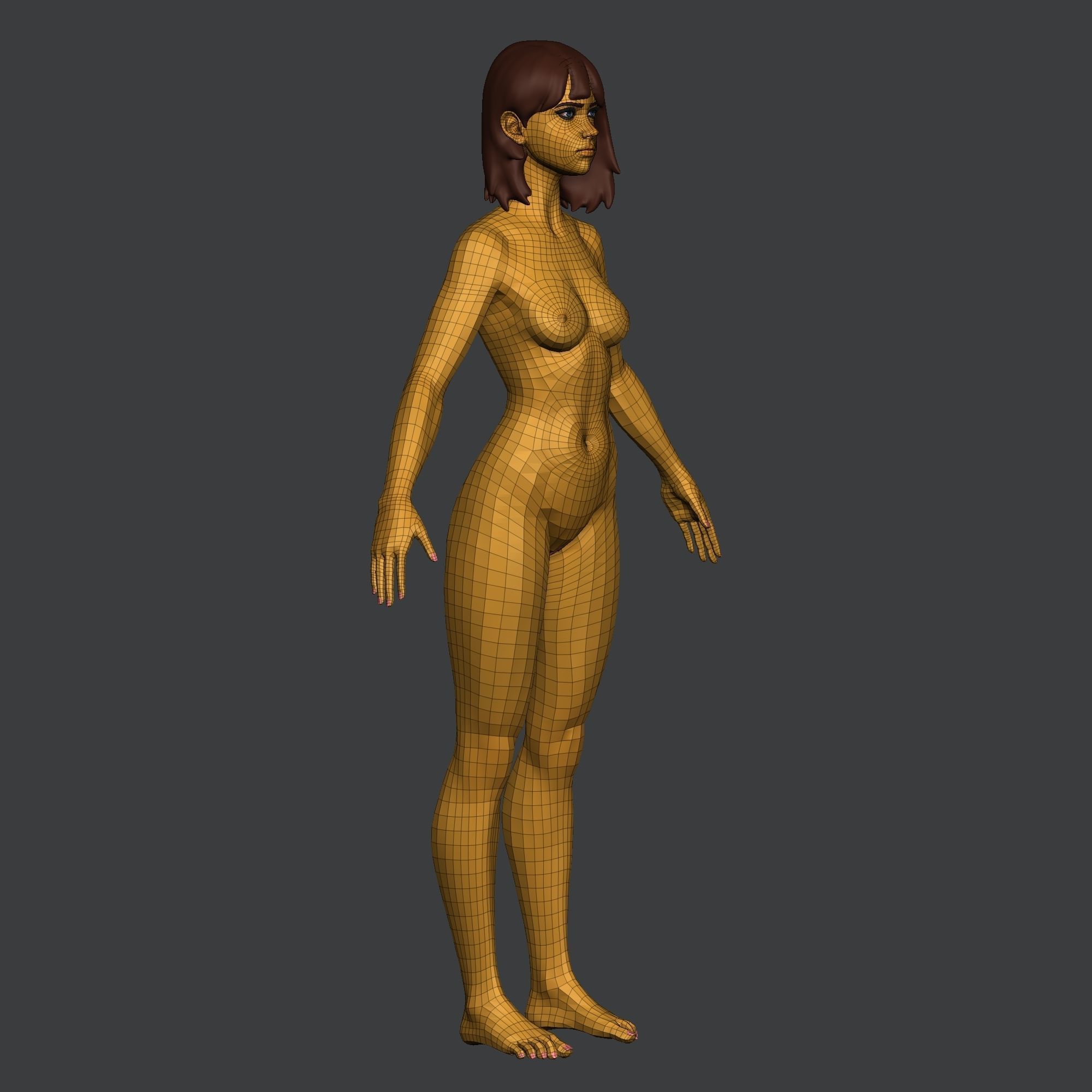 Girl base mesh 3D model_30