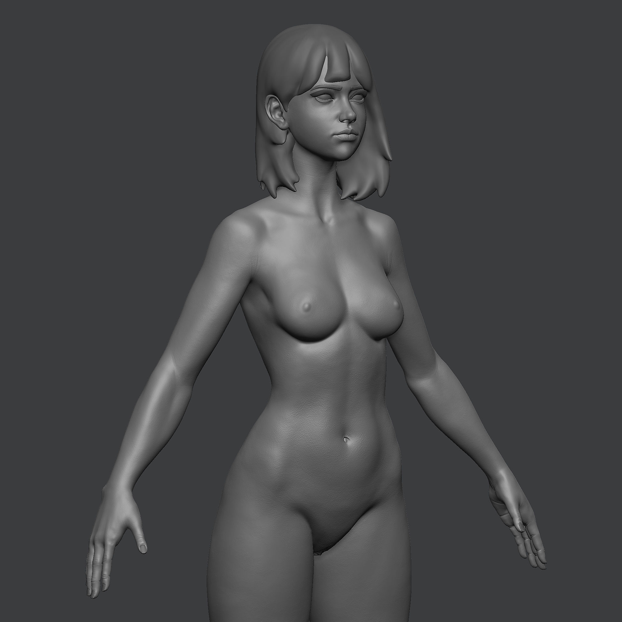 Girl base mesh 3D model_26