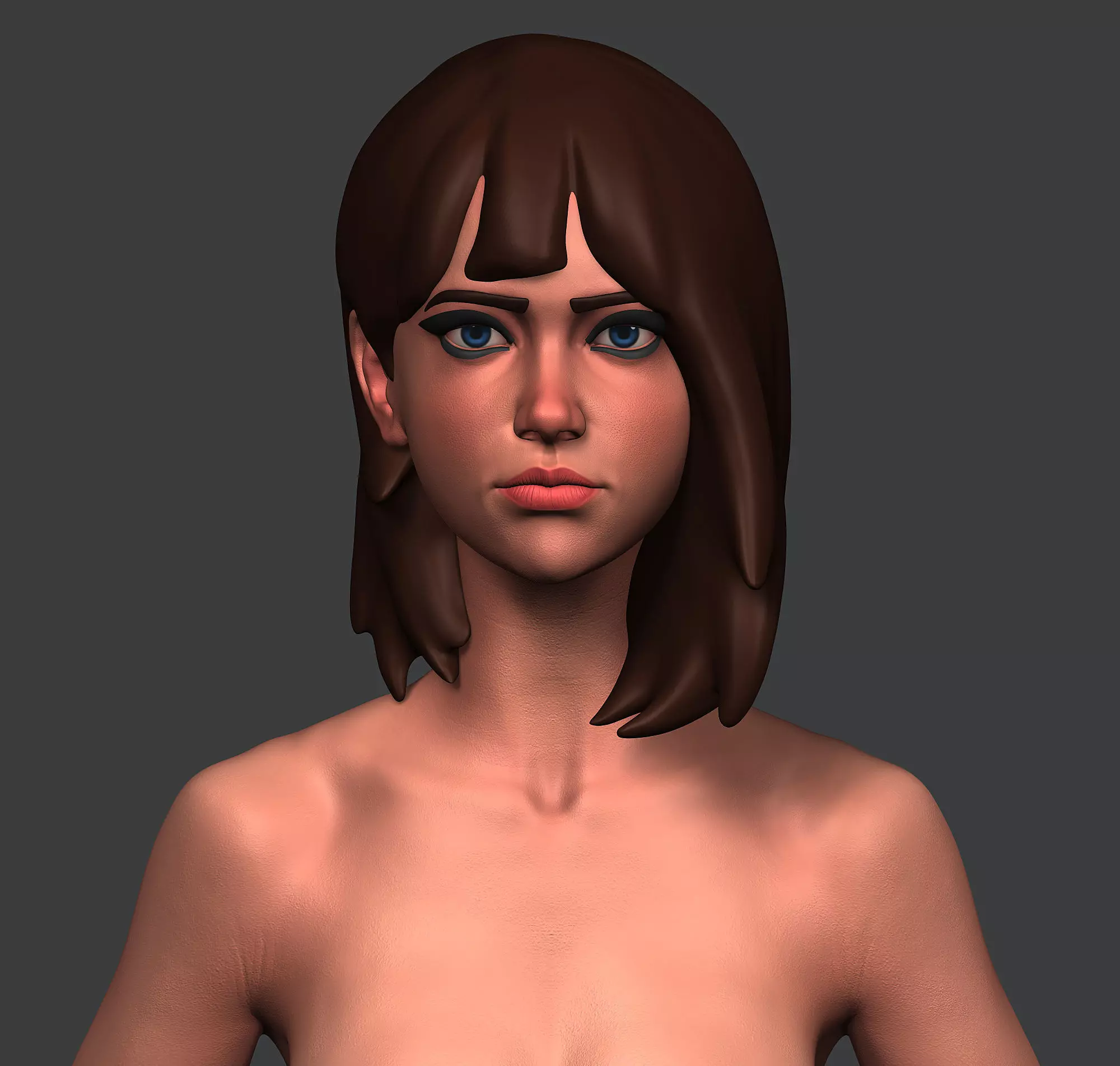 Girl base mesh 3D model_0