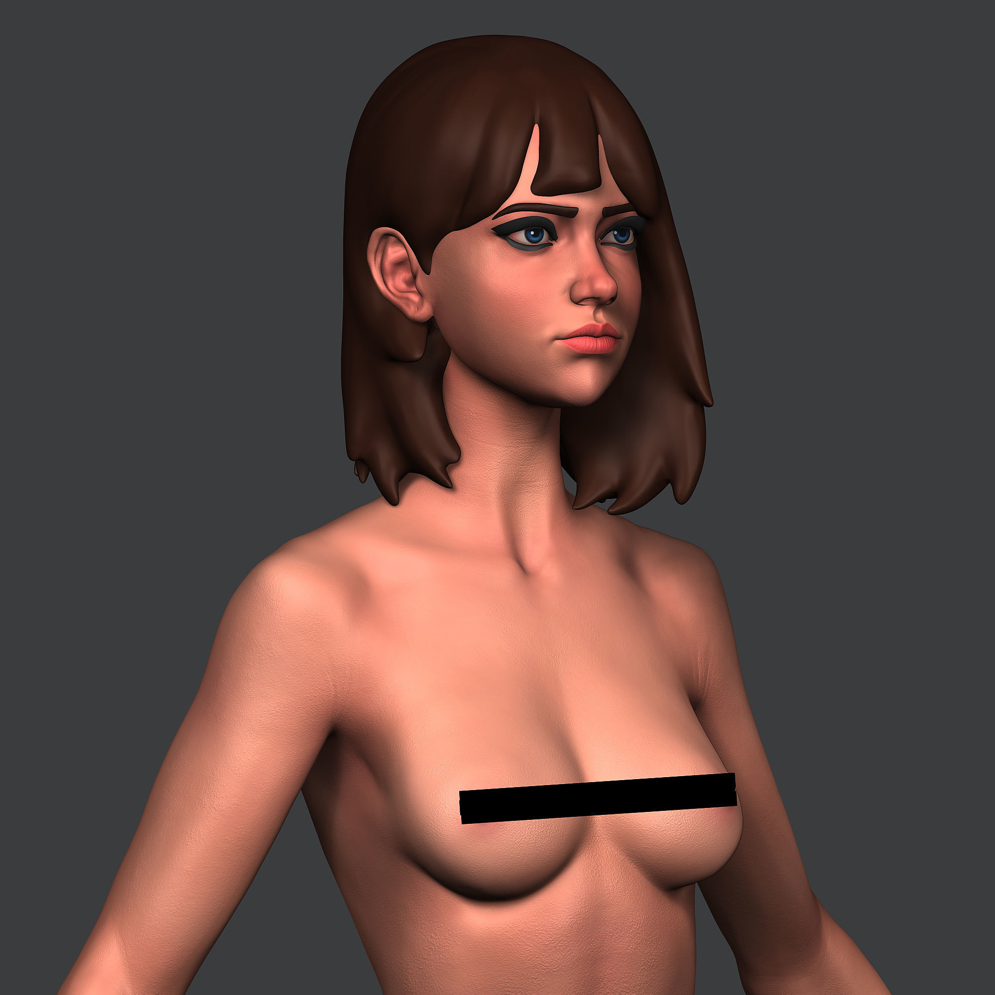 Girl base mesh 3D model_11