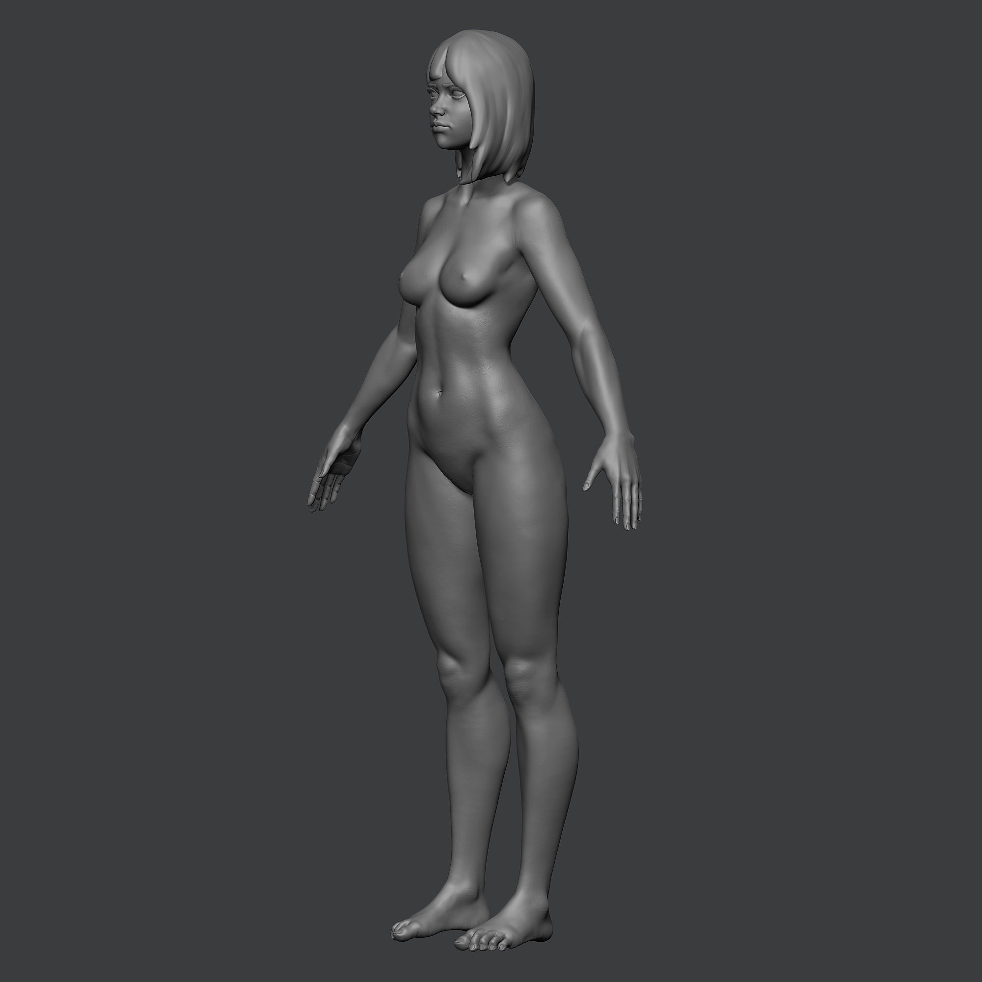 Girl base mesh 3D model_16