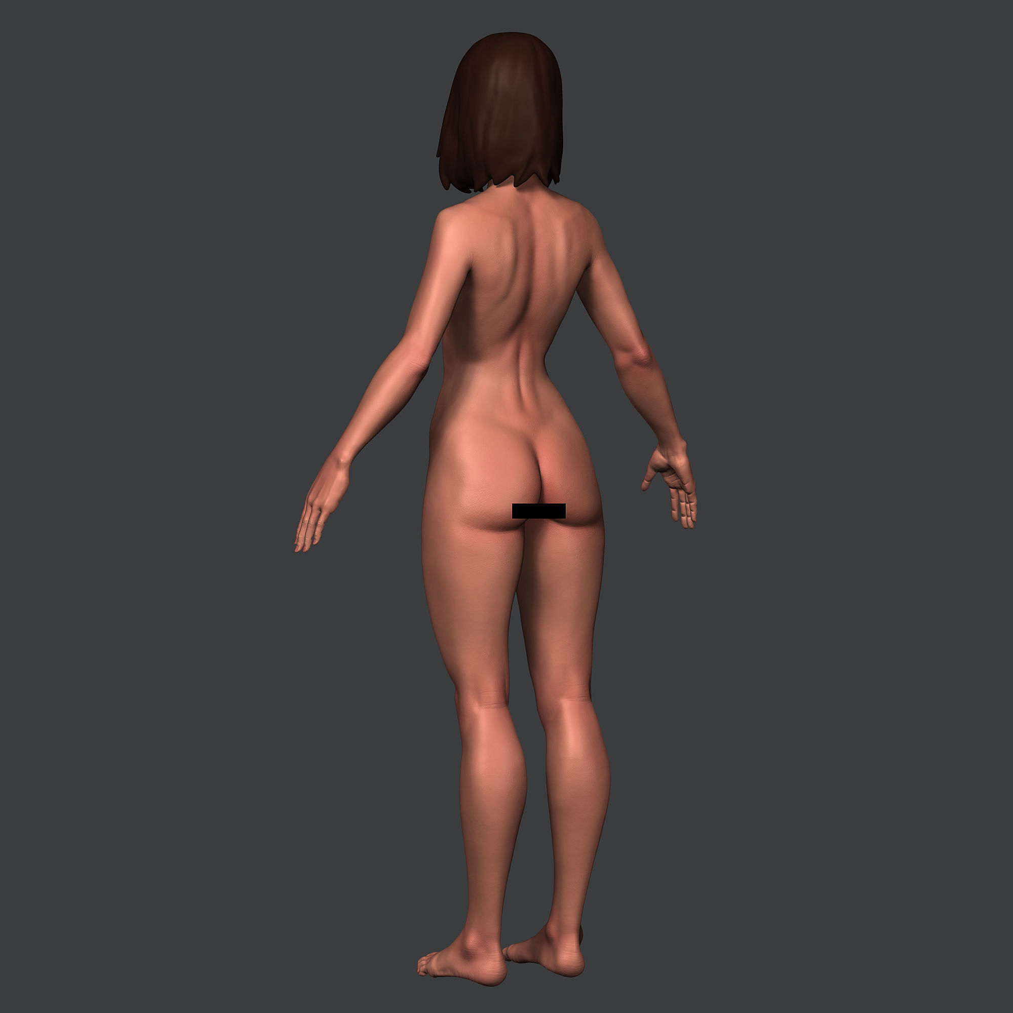 Girl base mesh 3D model_6