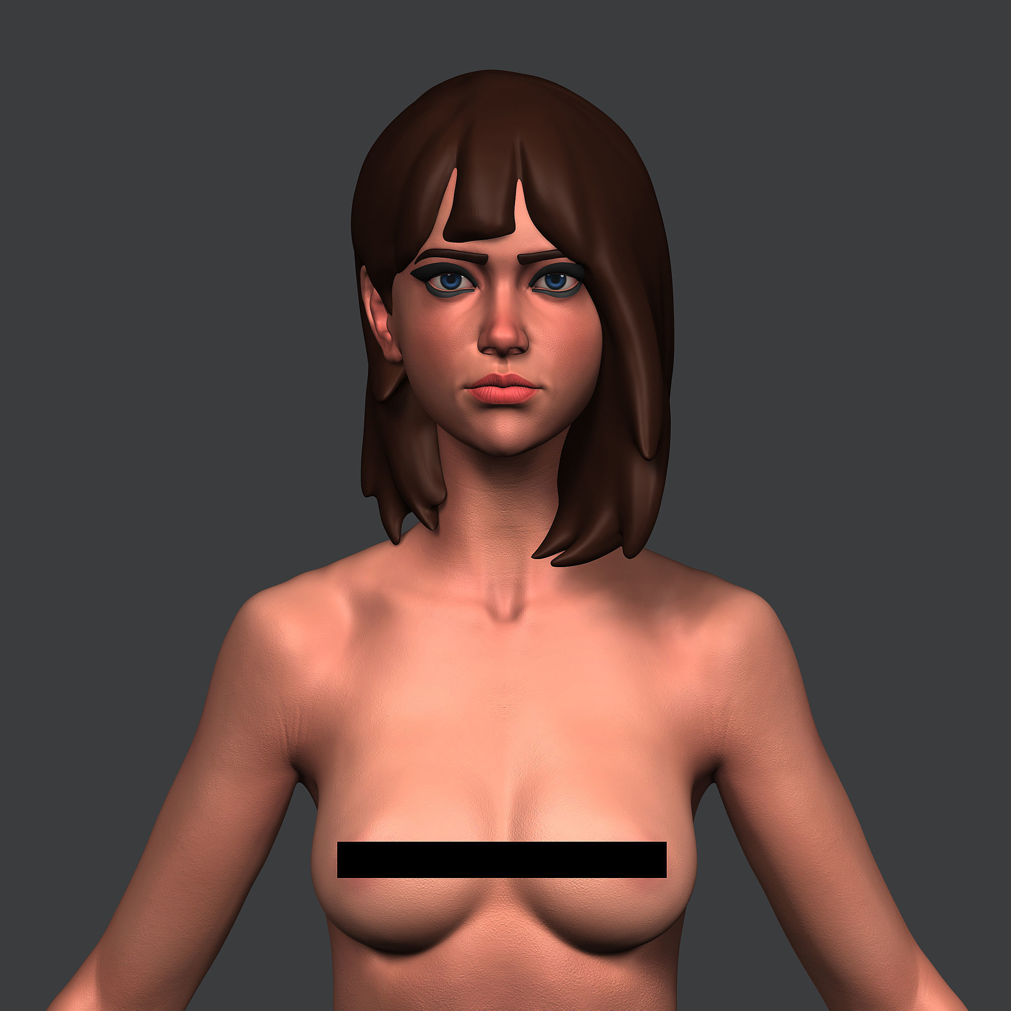 Girl base mesh 3D model_12