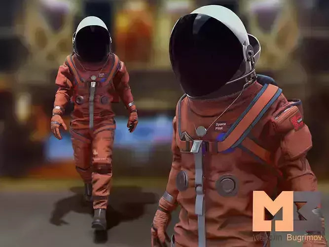 Astronaut Pilot Low-poly 3D model
